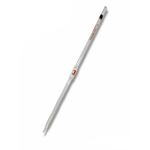 11589. PIPETA VOLUMETRICA DE VIDRIO 3ML CLASE A DOBLE AFORO CODIGO DE COLOR CERTIFICADO LOTE - KIMAX