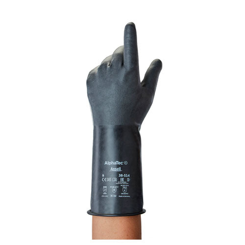 51391. GUANTES BUTILO COLOR NEGRO PUÑO C/REBORDE TALLA 8 PAR(ES) CON 2 PIEZA(S) - ANSELL