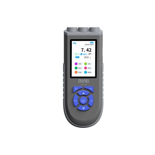 51213. MEDIDOR MULTIPARAMETRICO PORTATIL PH/ORP/COND/TDS/SAL/RES/TEMP MOD. DPC10 (INCLUYE: SOLUCIONES BUFFER 4, 7 Y 10, ELECTRODO DCON201T, ESTANDARES CONDUCTIVIDAD, CABLE, ETC) - DLAB