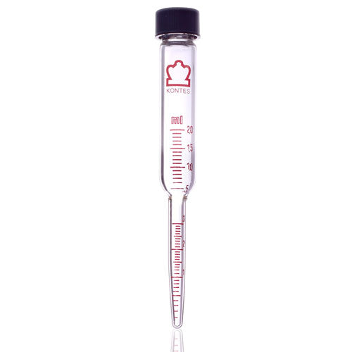 51677. TUBO DE VIDRIO 2ML P/MUESTRAS CROMATOGRAFICAS, GRADUADO C/TAPON DE ROSCA 13-425, ASTM E438 KONTES