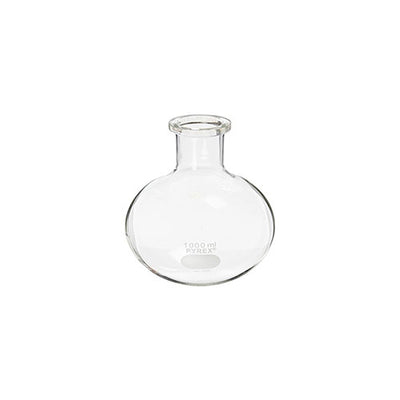 3459. MATRAZ DE EBULLICION DE VIDRIO 1LT FONDO REDONDO CUELLO CORTO - PYREX