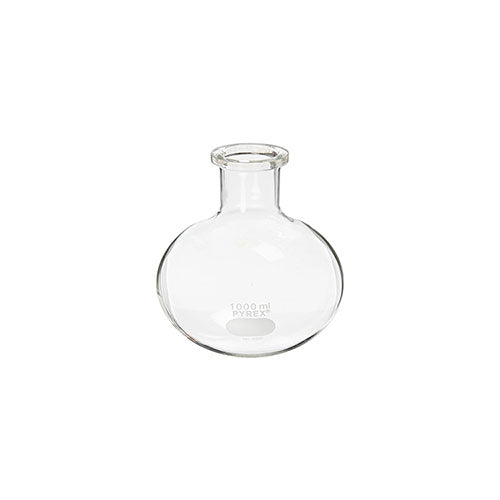 3459. MATRAZ DE EBULLICION DE VIDRIO 1LT FONDO REDONDO CUELLO CORTO - PYREX