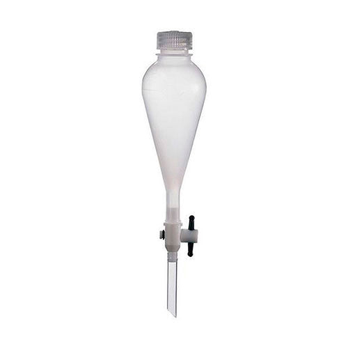 1440. EMBUDO DE SEPARACION DE POLIPROPILENO 125ML FORMA PERA C/LLAVE DE TEFLON - NALGENE