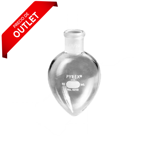 2681. MATRAZ DE EBULLICION DE VIDRIO 10ML FORMA PERA 14/20 - PYREX