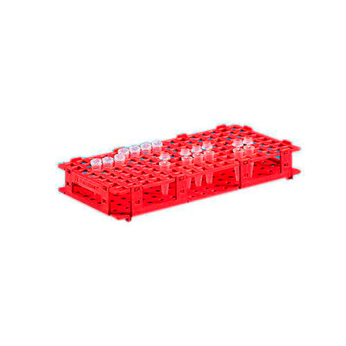 80. GRADILLA P/84 MICROTUBOS 1.5ML, POLIPROPILENO ROJO PAQUETE C/5 PIEZAS BRANDTECH