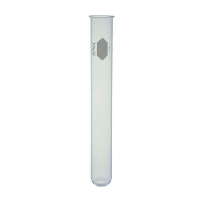 23161. TUBO DE ENSAYE DE VIDRIO 20X150MM C/BORDE Y PUNTO DE MARCADO 36ML VIDRIO REUTILIZABLE PAQUETE C/10 PIEZAS  KIMAX