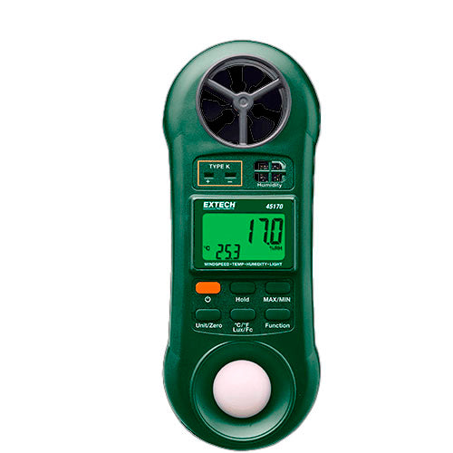 50657. MEDIDOR AMBIENTAL 4 EN 1 PORTATIL P/HUMEDAD, TEMPERATURA, VELOCIDAD DEL AIRE Y LUZ - EXTECH