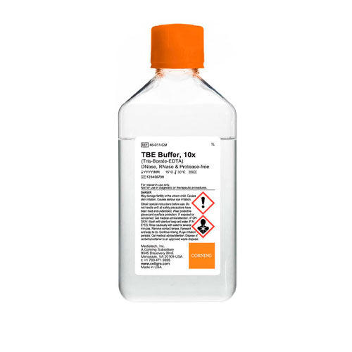 52075. SOLUCION BUFFER (TBE) LIQUIDO PH 8.4 10X LIBRE DE ARNASA, ADNASA Y PROTEASA 6 X 1LT - CORNING