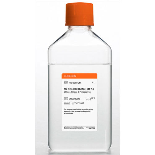 30346. BUFFER DE TRIS-CLORHIDRATO 1M, LIQUIDO 7.5 ± 0.1, SIN RNASA/DNASA NI PROTEASA CAJA C/6 FRASCOS DE 1LT CORNING