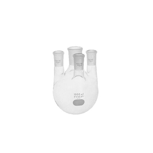 3479. MATRAZ DESTILACION DE VIDRIO 5LT 3 BOCAS VERTICAL JUNTA 24/40 - PYREX