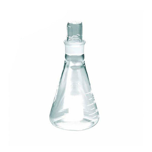 1319. MATRAZ ERLENMEYER DE VIDRIO 25ML BOCA ANGOSTA C/TAPON ESMERILADO - PYREX
