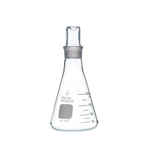52238. MATRAZ ERLENMEYER DE VIDRIO 250ML C/TAPA DE POLIETILENO C/2 - PYREX