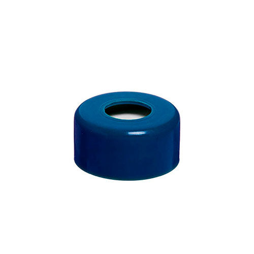 2109. TAPA DE TEFLON AZUL 11MM C/SEPTA DE TEFLON 10MIL PAQUETE C/100 PIEZAS FINNERAN