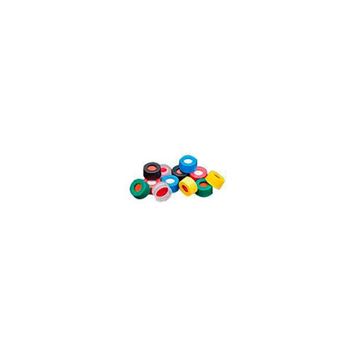 2129. TAPON DE ROSCA DE POLIPROPILENO AZUL 9MM P/VIAL C/SEPTA PTFE/HULE PAQUETE C/100 PIEZAS - FINNERAN
