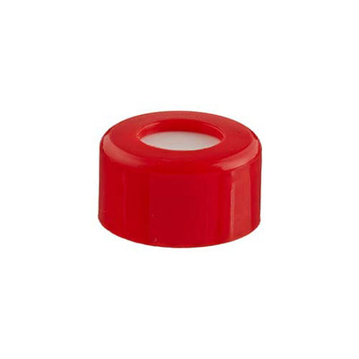 3232. TAPON DE ROSCA DE POLIPROPILENO ROJO DE 9MM RAM C/SEPTA DE PTFE/SILICON  PAQUETE(S) CON 100 PIEZAS FINNERAN