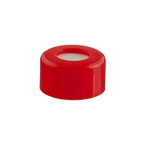 3232. TAPON DE ROSCA DE POLIPROPILENO ROJO DE 9MM RAM C/SEPTA DE PTFE/SILICON  PAQUETE(S) CON 100 PIEZAS FINNERAN