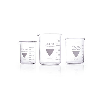 24185. VASO DE PRECIPITADO DE VIDRIO 150ML GRIFFIN, PARED GRUESA, BOCA ANCHA PAQUETE C/5 PIEZAS KIMAX