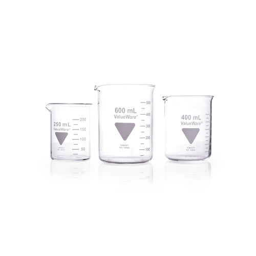 24185. VASO DE PRECIPITADO DE VIDRIO 150ML GRIFFIN, PARED GRUESA, BOCA ANCHA PAQUETE C/5 PIEZAS KIMAX