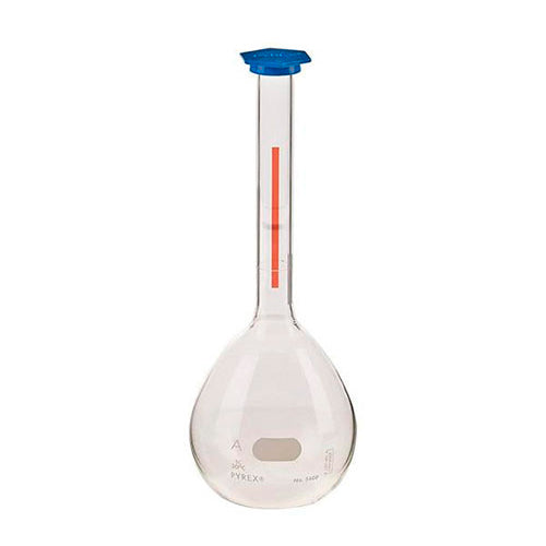 1306. MATRAZ VOLUMETRICO DE VIDRIO CLASE A 1LT LINEA ROJA C/TAPON DE PLASTICO SNAP-CAP - PYREX