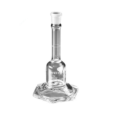 1297. MATRAZ VOLUMETRICO DE VIDRIO CLASE A MICRO 25ML C/TAPON ESMERILADO BASE HEXAGONAL - PYREX