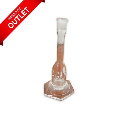 15272. MATRAZ VOLUMETRICO DE VIDRIO 5ML CLASE A MICRO C/TAPON ESMERILADO BASE HEXAGONAL - PYREX