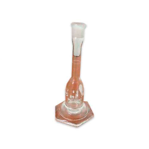 15272. MATRAZ VOLUMETRICO DE VIDRIO 5ML CLASE A MICRO C/TAPON ESMERILADO BASE HEXAGONAL - PYREX