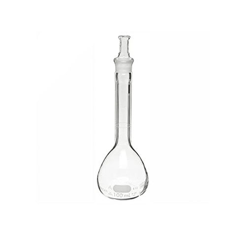 4774. MATRAZ VOLUMETRICO DE VIDRIO 100ML CLASE A LINEA BLANCA C/TAPON ESMERILADO - PYREX