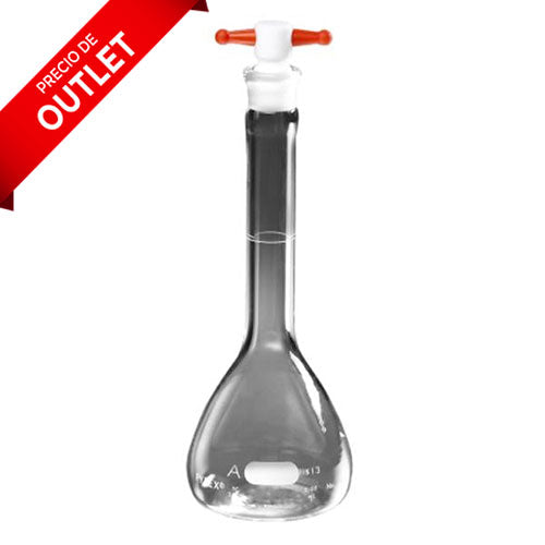 1273. MATRAZ VOLUMETRICO DE VIDRIO CLASE A 1LT C/TAPON DE TEFLON - PYREX