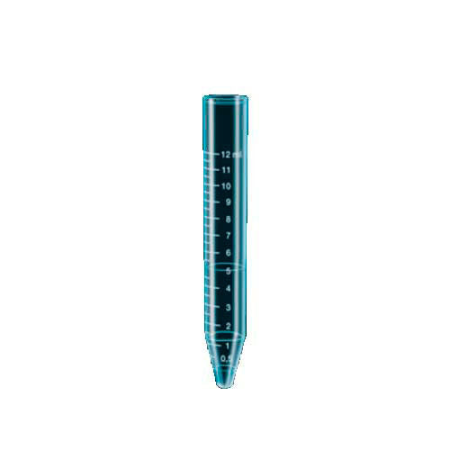 24570. TUBO DE POLIESTIRENO 12ML, 110X17MM, FONDO CONICO, TRANSPARENTE C/ESCALA PAQUETE C/500 PIEZAS SARSTEDT