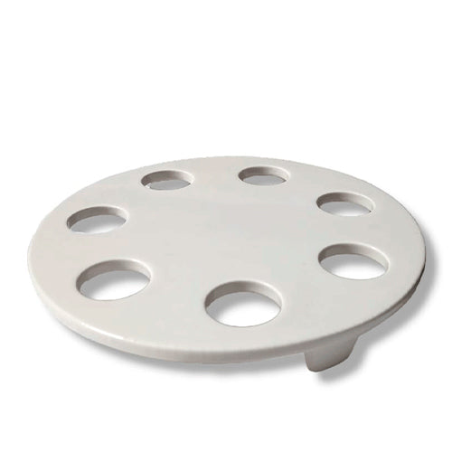 23440. PLACA DE PORCELANA P/DESECADOR C/3 PATAS, 7 AGUJEROS 30MM, DIAMETRO EXTERIOR 190MM COORS