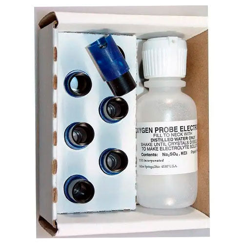 30656. KIT DE MEMBRANAS DE OXIGENO DISUELTO C/TAPA DE ROSCA MOD. 5909, 2.00 MIL PE, INCLUYE ELECTROLITO (TAPA AZUL) P/SENSORES POLAROGRAFICOS C/6 YSI