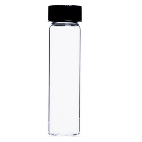 51888. VIAL VIDRIO CLARO 30ML (8 DRAM) C/TAPA DE ROSCA FENOLICA NEGRA 22-400 C/144 - KIMBLE