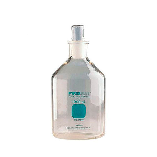 1262. FRASCO VIDRIO CLARO 1LT P/REACTIVO BOCA ANGOSTA C/TAPON ESMERILADO - PYREXPLUS