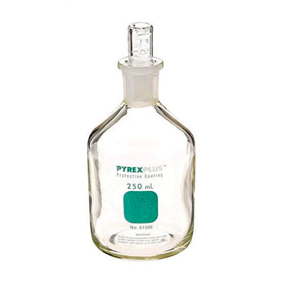 1261. FRASCO VIDRIO CLARO 250ML P/REACTIVO BOCA ANGOSTA C/TAPON ESMERILADO - PYREXPLUS