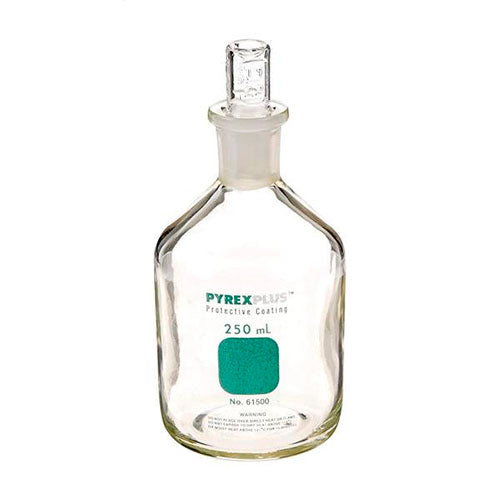 1261. FRASCO VIDRIO CLARO 250ML P/REACTIVO BOCA ANGOSTA C/TAPON ESMERILADO - PYREXPLUS