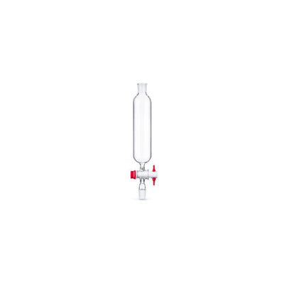 51758. EMBUDO CILINDRICO DE VIDRIO 250ML GRADUADO DE ADICION, S/TAPON C/LLAVE DE PASO DE TEFLON, UNIONES 24/40 - KONTES