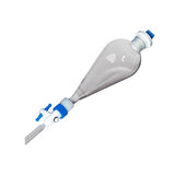 3467. EMBUDO DE SEPARACION DE VIDRIO 60ML FORMA PERA C/LLAVE TEFLON Y TAPON - PYREX