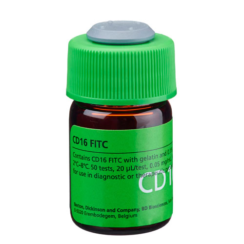 29062. FITC MOUSE ANTI-HUMAN CD16 CLONE CLB/FCGRAN1 (RUO) 50 TESTS BD BIOSCIENCES