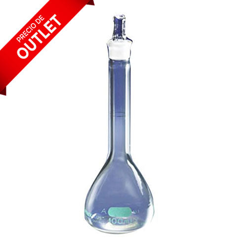 1246. MATRAZ VOLUMETRICO DE VIDRIO CLASE A 200ML RECUBIERTO DE PVC C/TAPON ESMERILADO PLUS - PYREX