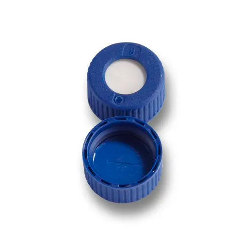 51365. TAPON DE ROSCA DE POLIPROPILENO 9MM C/SEPTA DE SILICONA BLANCA/TEFLON AZUL PRECORTADO SURESTART 3 C/100 - THERMO SCIENTIFIC