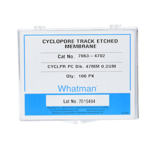 29378. MEMBRANA FILTRANTE POLICARBONATO 47MM, 0.2UM NEGRA CYCLOPORE WHATMAN