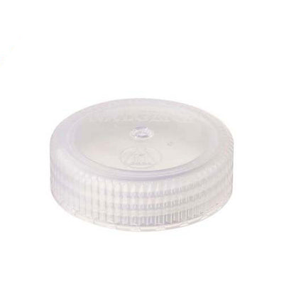 13854. TAPON DE ROSCA DE POLIPROPILENO CLARO 43MM P/FRASCO BOCA ANCHA Y ANGOSTA CAJA C/12 PIEZAS NALGENE