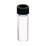 30285. VIAL VIDRIO AMBAR 2DRAM, 17X60MM C/TAPA SUPERIOR SOLIDA DE POLIPROPILENO NEGRO 15-425MM C/REVESTIMIENTO DE TEFLON/F217 C/100 FINNERAN