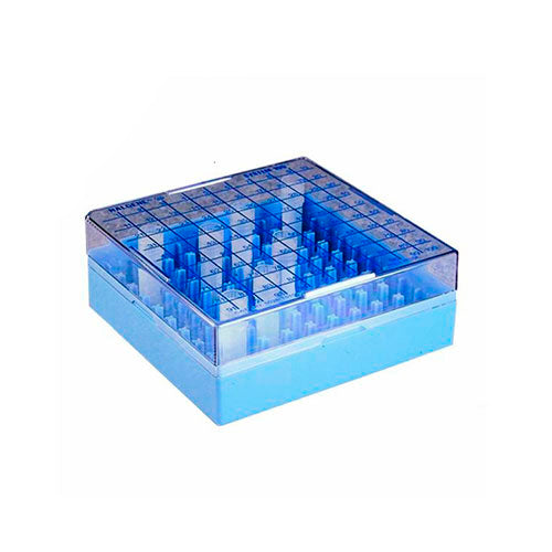 1629. CAJA DE CRIOCONSERVACION DE POLICARBONATO COLOR AZUL P/81 VIALES 1.2/2ML - NALGENE