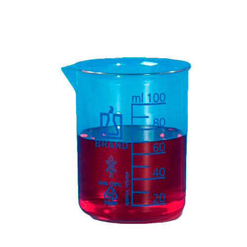 24479. VASO DE PRECIPITADO DE POLIMETILPENTANO 25ML FORMA BAJA C/PICO GRADUACIONES EN AZUL PAQUETE C/3 PIEZAS BRAND