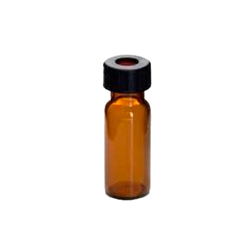 52402. VIAL VIDRIO AMBAR 2ML GRADUADO C/TAPON DE TEFLON/SILICON 12X32MM C/100 - FINNERAN