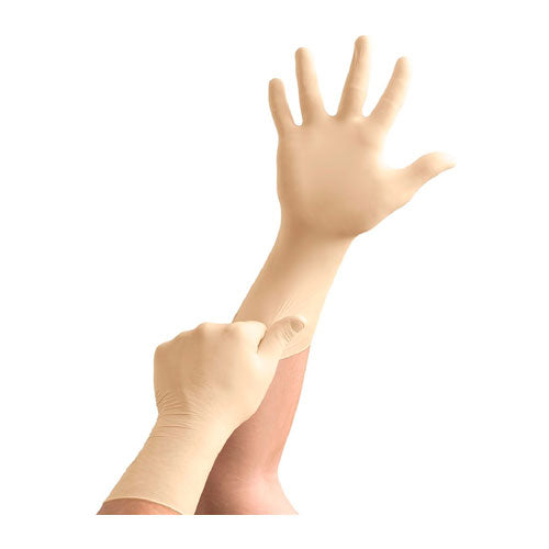 51416. GUANTES DE LATEX NATURAL SIN POLVO ESTERIL #7.5 P/CUARTO LIMPIO PAQUETE C/10 PARES - ACCUTECH
