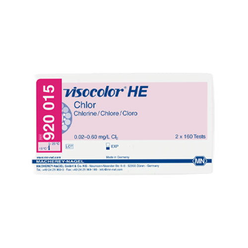 52800. KIT DE PRUEBA COLORIMETRICA VISOCOLOR P/CLORO LIBRE 0.02-0.6MG/L REPUESTO C/160 PRUEBAS MACHEREY-NAGEL