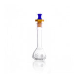 52371. MATRAZ VOLUMETRICO DE VIDRIO 25ML CLASE A, PARED REFORZADA, BOCA ANCHA C/TAPON POLIETILENO KIMAX