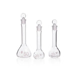 24188. MATRAZ VOLUMETRICO DE VIDRIO 200ML CLASE A, BOCA ANCHA C/TAPON DE VIDRIO PENNYHEAD KIMAX